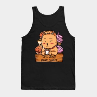 Less Stress More Coffee Cat Version Tank Top